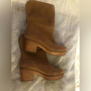 Crown Vibtage suede shearling lined Brown Women's Ankle Boots